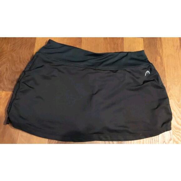 Head Womens Black Tennis Active Skirt Skort Spandex Size Large Workout - Picture 4 of 5